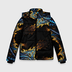 Зимняя куртка для мальчика Огненные фракталы 3d