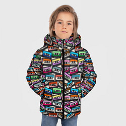 Куртка зимняя для мальчика Ретро Музыка Аудиокассеты, цвет: 3D-светло-серый — фото 2
