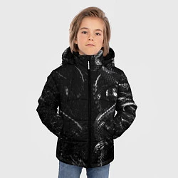 Куртка зимняя для мальчика Змеиный Паттерн Snake Black, цвет: 3D-черный — фото 2