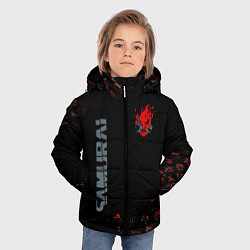 Куртка зимняя для мальчика Cyberpunk 2077 samurai Паттерн, цвет: 3D-светло-серый — фото 2