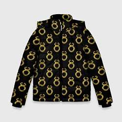Куртка зимняя для мальчика Символ тельца, металл с эффектом 3d Паттерн, цвет: 3D-черный