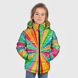 Куртка зимняя для мальчика Геометрический паттерн Retro, цвет: 3D-красный — фото 2