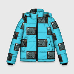 Куртка зимняя для мальчика ВИНТАЖНЫЕ ТЕЛЕВИЗОРЫ, цвет: 3D-черный