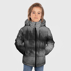 Куртка зимняя для мальчика Туманный лес - природа, цвет: 3D-красный — фото 2
