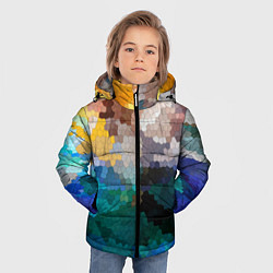 Куртка зимняя для мальчика Осенний мозаичный узор, цвет: 3D-черный — фото 2