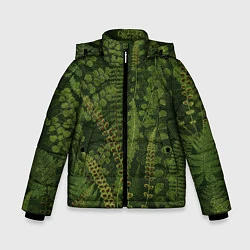 Зимняя куртка для мальчика Цветы Зеленые Папоротники