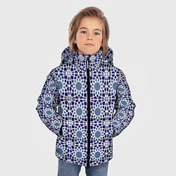 Куртка зимняя для мальчика ГЕОМЕТРИЧЕСКИЙ ПАТТЕРН СИНИЙ, цвет: 3D-светло-серый — фото 2