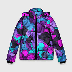 Куртка зимняя для мальчика Магические кристаллы, цвет: 3D-черный