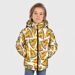 Куртка зимняя для мальчика Кусочки вкусной пиццы, цвет: 3D-светло-серый — фото 2