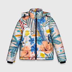 Зимняя куртка для мальчика Цветы Яркие Тропические