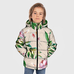 Куртка зимняя для мальчика Цветы Летние, цвет: 3D-светло-серый — фото 2