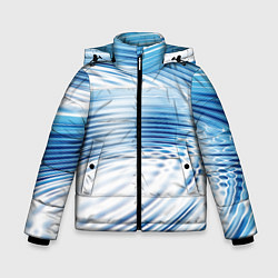 Куртка зимняя для мальчика Круги на воде Океан Wave, цвет: 3D-черный