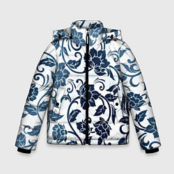 Зимняя куртка для мальчика Гжелевые цветы