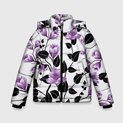 Зимняя куртка для мальчика Распустившиеся фиолетовые цветы