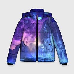 Зимняя куртка для мальчика Фантастический пейзаж Водопад Неон
