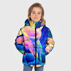 Куртка зимняя для мальчика Цветочный красочный паттерн, цвет: 3D-светло-серый — фото 2