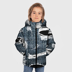 Куртка зимняя для мальчика Джинсовое рваньё Fashion trend, цвет: 3D-черный — фото 2