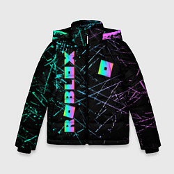 Куртка зимняя для мальчика ROBLOX неоновый логотип, цвет: 3D-черный