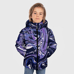 Куртка зимняя для мальчика Фиолетовая магия Абстракция с мраморными разводами, цвет: 3D-черный — фото 2