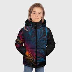 Куртка зимняя для мальчика Радужные цветы, цвет: 3D-светло-серый — фото 2