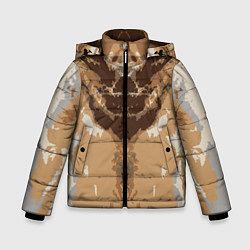 Куртка зимняя для мальчика Абстрактный, графический узор коричневого цвета, цвет: 3D-черный