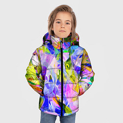 Куртка зимняя для мальчика Красочный цветочный узор Весна - Лето 2023 Colorfu, цвет: 3D-черный — фото 2
