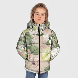 Куртка зимняя для мальчика Цветы Свадебный Букет, цвет: 3D-светло-серый — фото 2