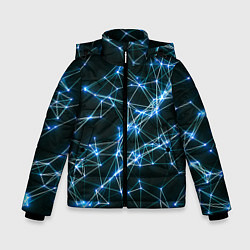 Куртка зимняя для мальчика Нейронная сеть - фон, цвет: 3D-черный