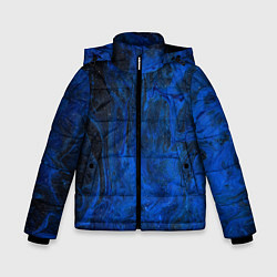 Куртка зимняя для мальчика Синий абстрактный дым, цвет: 3D-светло-серый