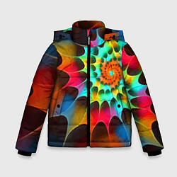 Зимняя куртка для мальчика Красочная неоновая спираль Colorful neon spiral