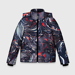 Куртка зимняя для мальчика Мрамор темный, цвет: 3D-красный