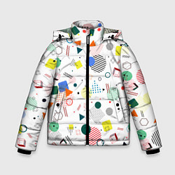 Куртка зимняя для мальчика MULTICOLORED GEOMETRIC SHAPES, цвет: 3D-светло-серый