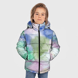 Куртка зимняя для мальчика Акварельная текстура, цвет: 3D-черный — фото 2