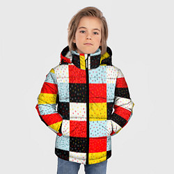 Куртка зимняя для мальчика MULTICOLORED SQUARE MOSAIC, цвет: 3D-светло-серый — фото 2
