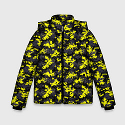 Зимняя куртка для мальчика Камуфляж Пиксельный Чёрно-Жёлтый