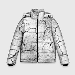 Куртка зимняя для мальчика ТРЕЩИНЫ ЧЕРНО БЕЛЫЙ, цвет: 3D-светло-серый