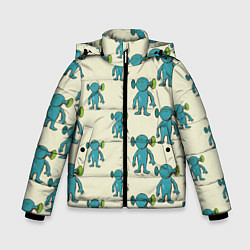 Зимняя куртка для мальчика Милые зеленые человечки