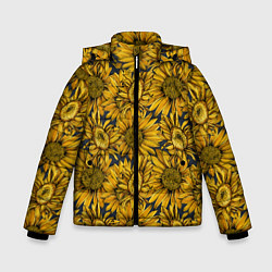 Зимняя куртка для мальчика Цветы Подсолнечники
