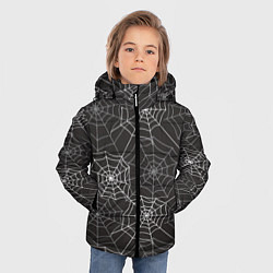 Куртка зимняя для мальчика Паутинка паттерн, цвет: 3D-черный — фото 2