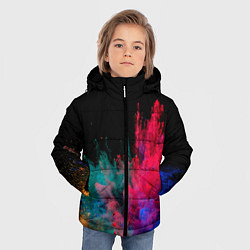 Куртка зимняя для мальчика Брызги сухих красок, цвет: 3D-черный — фото 2