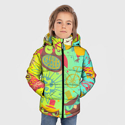 Куртка зимняя для мальчика Весёлые совы, цвет: 3D-черный — фото 2