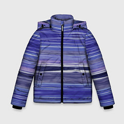 Куртка зимняя для мальчика Абстрактный синий полосатый узор, цвет: 3D-красный