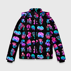 Куртка зимняя для мальчика NEON MUSHROOMS, цвет: 3D-черный