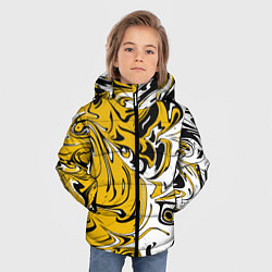 Куртка зимняя для мальчика Черно-желтые разводы, цвет: 3D-светло-серый — фото 2