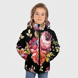 Куртка зимняя для мальчика Розы в летней ночи Fashion trend, цвет: 3D-черный — фото 2