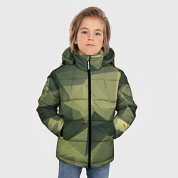 Куртка зимняя для мальчика 3д полигоны - камуфляж, цвет: 3D-светло-серый — фото 2