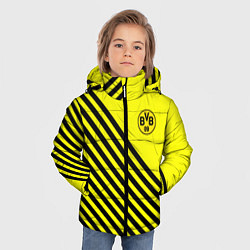 Куртка зимняя для мальчика Borussia черные полосы, цвет: 3D-красный — фото 2