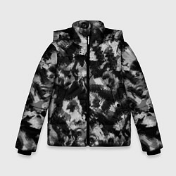 Зимняя куртка для мальчика Черно-белый абстрактный камуфляж