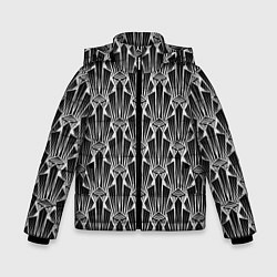 Зимняя куртка для мальчика Черно-белый модный геометрический узор арт деко