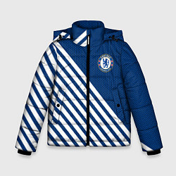 Куртка зимняя для мальчика Челси полосы, цвет: 3D-светло-серый